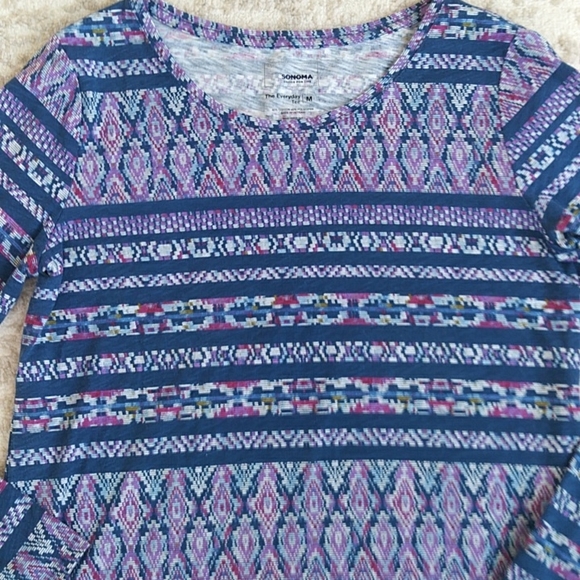 Sonoma The Everyday Tee Long Sleeve Shirt M Purple Blue - Picture 5 of 11
